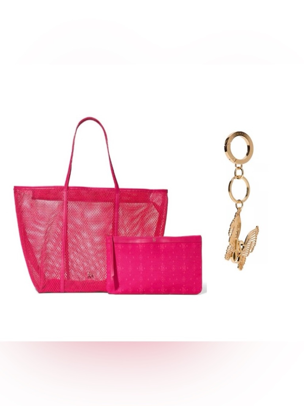 Victoria’s Secret Beach Tote and Angel Wings Keychain